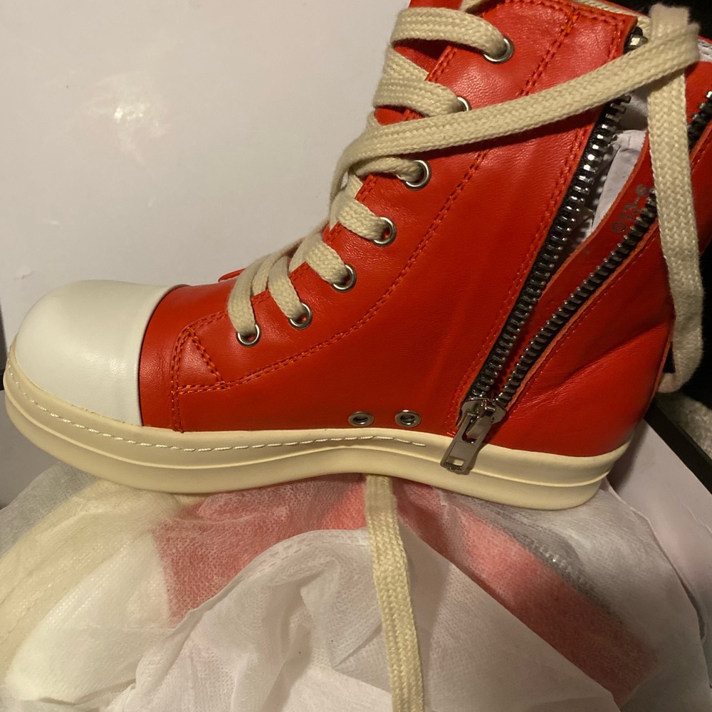 Orange leather converse like Rick Owens brand new